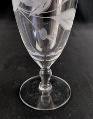 (Set of 5) Glastonbury Lotus 1500-17, Gray Cut Etched 7.25″ Ice Tea Glasses