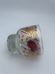 Culver Chantilly Rock Glasses Peony F22K Gold Ornate Mid Century 7oz S/6 C76