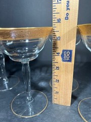 4 Tiffin Franciscan Rambler Rose Gold-Rimmed Optic Champagne Sherbet Glasses