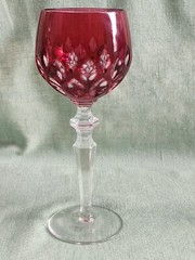 Cristallerie Lorraine France Colored Crystal Wine Glasses Goblets Set of 7
