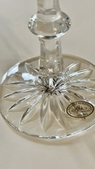 Ajka Hungary Hand Cut Clear Crystal Harlequin Wine Glasses Set 4 24% PbO 9”