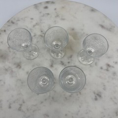 SET OF Five ACID ETCHED WINE GLASSES FROM THE 1930’S