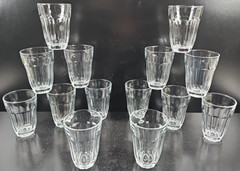 14 Pasabahce Baroque 8 Oz Tumblers Set Palaks Clear Cut Panel Glasses Turkey Lot