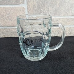 Vintage Cheers Boston Dimpled Glass Beer Mug Stein Libbey Barware Collectible