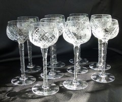 German wine goblets cut lead crystal set of 10 tall faceted stem