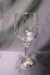 Princess House Bordeaux Clear Wine Glass Goblet (s) Texture Stem Grey Cut Flower