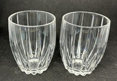 2 Waterford Marquis Omega Crystal Double Old Fashioned Glasses 4.4in Discontin