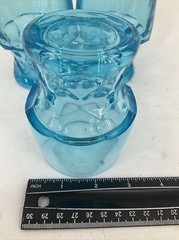 4 Glass GEORGIAN Viking Excelsior Azure BLue Flat Tumbler 4″ MCM 9 oz USA EUC
