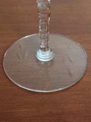 Set 4 Elegant SENECA 190 Unknown CUT FLORAL Faceted Glass WATER GOBLETS Stems