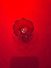 10-Morgantown Golf Ball Ruby Red #7643 Stem LOW SHERBET/CHAMPAGNE Glass