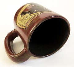MARA MEXICO MEXICAN FOLK ART POTTERY CHUNKY CERAMIC ABSTRACT FACE COFFEE MUG CUP