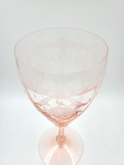 HTF HEISEY Old Dominion 8 Inch WATER GOBLET Flamingo Pink Stem – Empress Etch