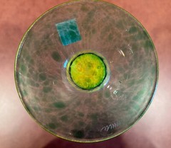 Colorful Post Modern Art Glass Artist Signed European Czech Flute Glasses (10)