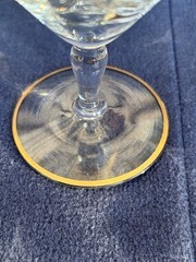 Low Sherbet Champagne Optic Gold Band with Roses Optic Bowl Gold Rim Base