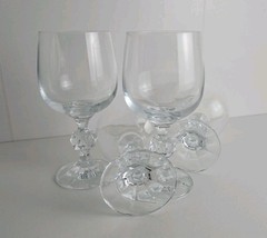 Bohemia Fine Crystal Wine Glasses Set of 4 Czech Cascade Water Goblets Ball Stem