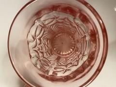 2 VTG L E Smith Glasses Pink Tiger Lily Drinking Drink Ware Glass 4.25”T 3.25”W