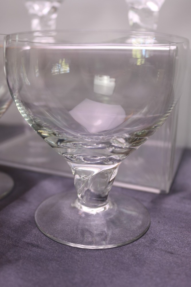 Brodegaard Greta 4 Crystal Tall Sherbet Dessert Cocktail Twisted Stem 3 7/8 «