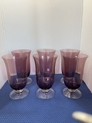 Lenox Colore Amethyst Highball Glasses 6.5in Discontinued Set of 6