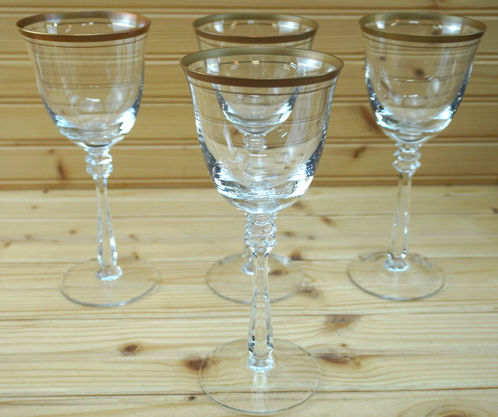 Mikasa Empire Gold Trim (4) Water Goblets, 8 1/4″ (G14)