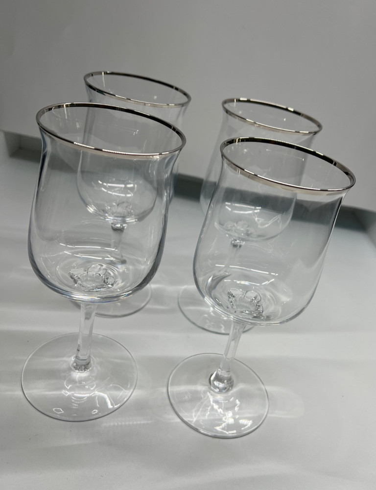 Hand blown Lenox Crystal Desire Water Goblets – Set of Four, Made in USA