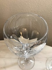Crystal Water Glasses Goblets Cut OSCAR DE LA RENTA Le Grande Fleur SET Pair