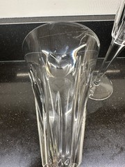 2 Waterford Millennium “Love” Toasting Fluted Champagne Glasses Hearts 9 1/4”