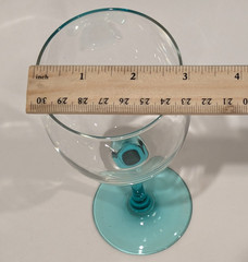 Luminarc Turquoise Wine Glasses Clear Bowl Blown Glass 8 oz 7.25″T Vintage Set/2
