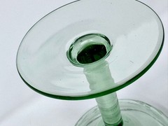 4 Bobby Flay Green Tint, Etched Flowers And Leaves – Margarita Glasses – RARE