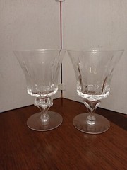 1960’s Tiffin Goblets Water Franciscan Princeton Vertical Cut ~EUC ~Set of 2