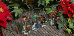Vintage Holiday Nutcracker Glasses Tumblers Barware Christmas Set (Libbey?)