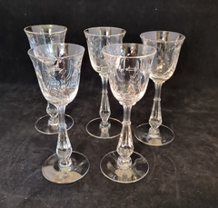 Tiffin Franciscan Ankara Cordials Group of 5 Cut 2 ounces. 5 1/4″