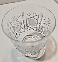 Vtg Bohemian Traunkristall Belvedere Cut Crystal Glasses Set of 4 3.75″ Tall