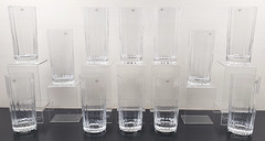 12 Dansk Oval Facette HIghball Set Vintage Clear Paneled Tumbler Bar Finland Lot