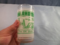 Federal Oklahoma State Souvenir Frosted Glass Tumbler INV2