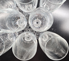 8) Mikasa The Ritz Fluted Champagne Set Vintage Crystal Clear Stemware Retro Lot