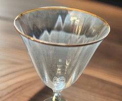 Mikasa Allegro Gold Rimmed Crystal Wine Goblets Set Of Four New In Box