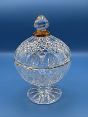 Clear Lead Crystal 24% DE Cristal D’arques France Garanti Candy Dish & Lid 7”