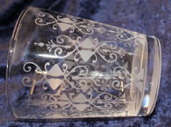 Double Old Fashioned Glasses – Various Frosted & Etched Designs – Set of 6
