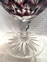 AJKA FLORDERIS CHAMPAGNE/SHERBET AMETHYST PURPLE CUT TO CLEAR CRYSTAL BOHEMIAN