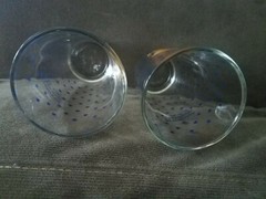 Hazel Atlas Pint Sour Cream Drinking Glass Bicentennial Set Of 2 One Lid, Vtg
