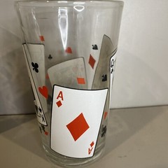 2-Vintage Mid Century Modern 1960’s Highball Glasses Poker Hands