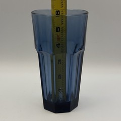 4 Libbey Duratuff Gibraltar Dusky Blue Paneled Tumbler Cooler Drinking Glasses