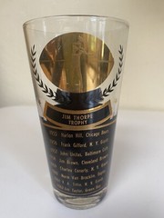 Set Of 6 MCM 50‘s-60’s gold black Cera Sports Memorabilia highball glasses