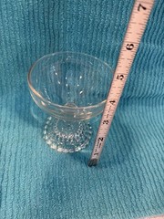 Anchor Hocking Bubble Foot Clear Glass Champagne Sherbet Compote Dish 3.5” x 4”