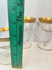 Tiffin Franciscan Minton Optic (?) Gold Rimmed Sherbet Glasses, Mixed Lot 4
