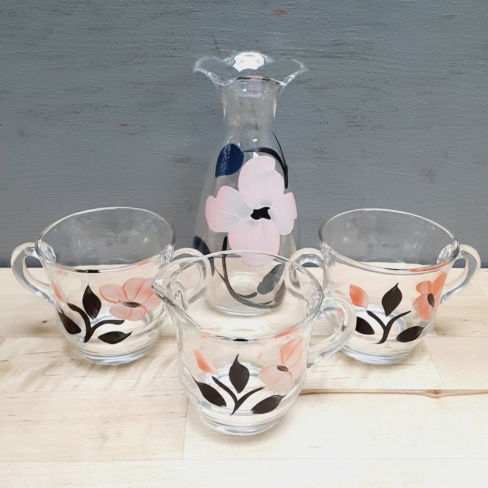 Mid-Century Mod ~ Fran Taylor “Gay Fad” ~ Floral Serving Set Of 4 Pieces