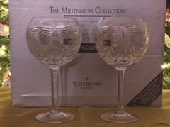 WATERFORD RETIRED MILLENNIUM MILLENIUM GOBLETS PEACE, RARE, SIGNED BY ARTIST MIB