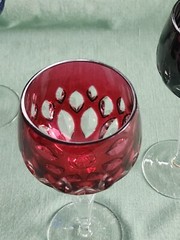 Cristallerie Lorraine France Colored Crystal Wine Glasses Goblets Set of 7
