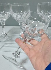 Vintage Set of 4 MIKASA BUCKINGHAM CLEAR CUT CRYSTAL 7″ Glass Goblets 3591171