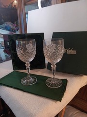 Galway Irish Cut Crystal Glasses 6 3/4” H. White Wine, Norfolk Golf Course.